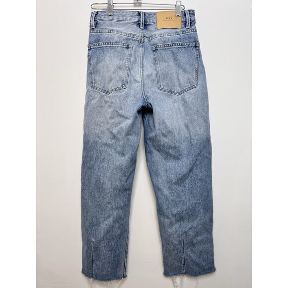 Neuw Edie Jeans Womens 28 Blue Denim Medium Wash Straight High Rise Raw Hem - Picture 2 of 11